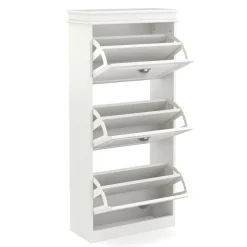 Schuhschrank PETRA 53 x 24 x 117 cm weiss