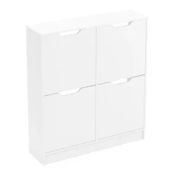 Schuhschrank SENA 4 Kippfächer 90 x 100 cm weiss