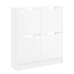 Schuhschrank SENA 4 Kippfächer 90 x 100 cm weiss