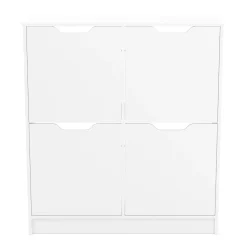 Schuhschrank SENA 4 Kippfächer 90 x 100 cm weiss