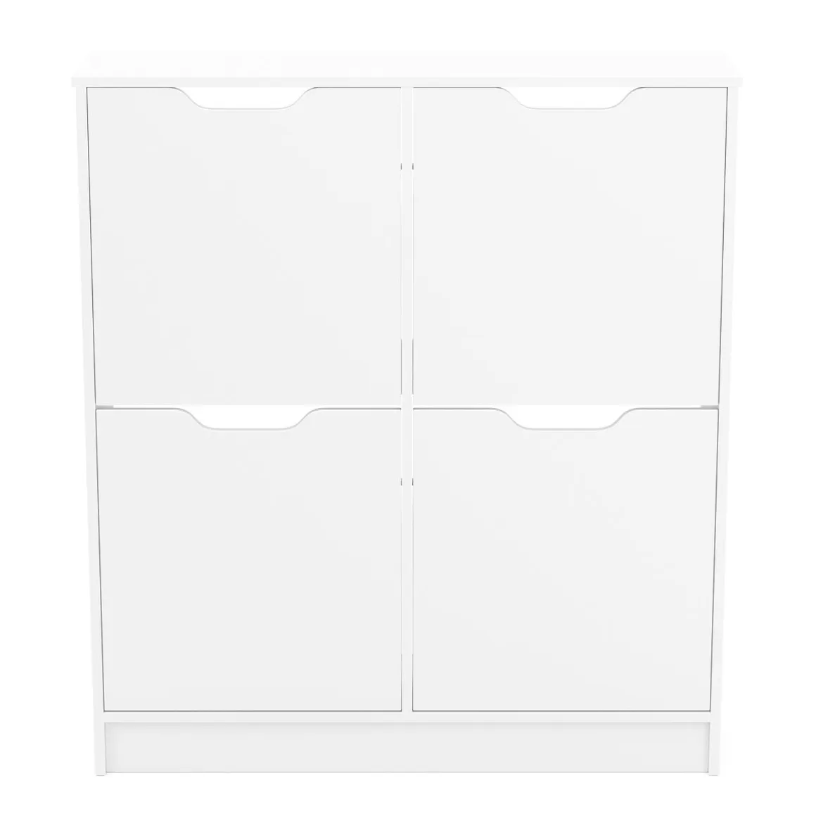 Schuhschrank SENA 4 Kippfächer 90 x 100 cm weiss
