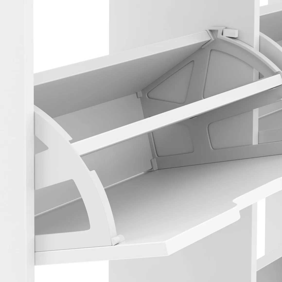 Schuhschrank SENA 4 Kippfächer 90 x 100 cm weiss