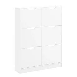 Schuhschrank SENA 6 Kippfächer 101 x 129 cm weiss