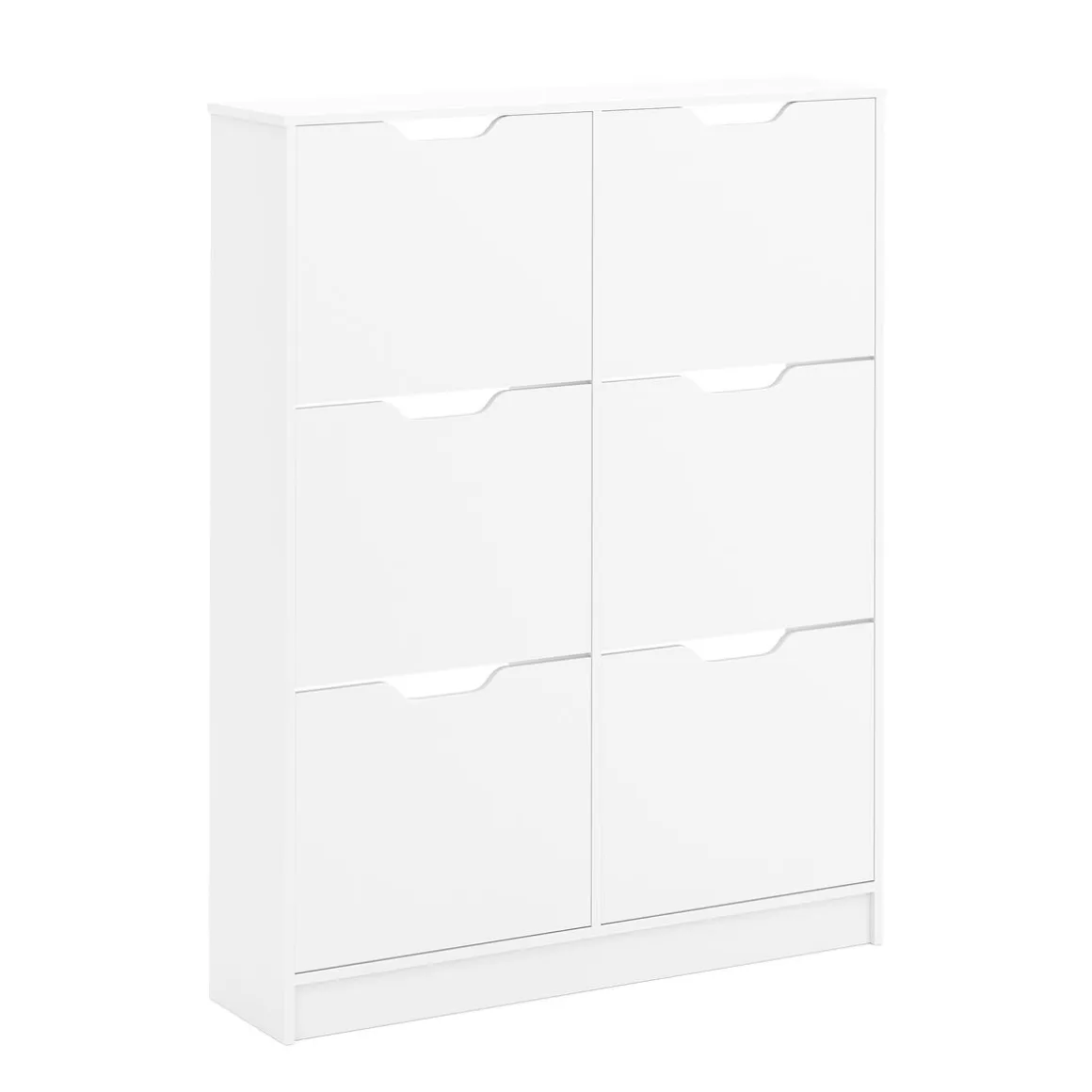 Schuhschrank SENA 6 Kippfächer 101 x 129 cm weiss