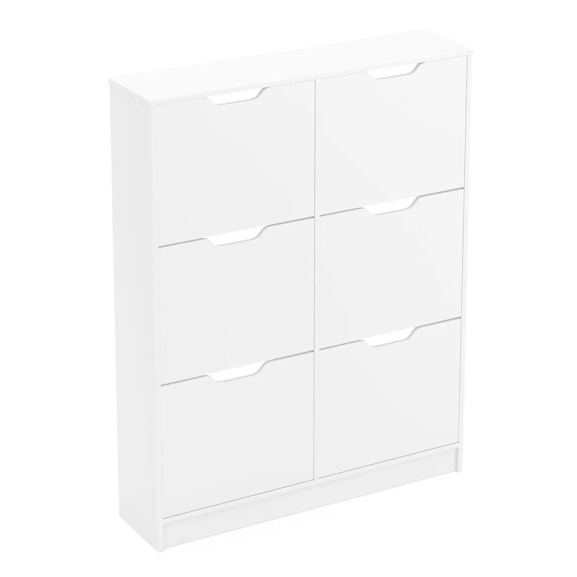 Schuhschrank SENA 6 Kippfächer 101 x 129 cm weiss