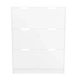 Schuhschrank SENA 6 Kippfächer 101 x 129 cm weiss