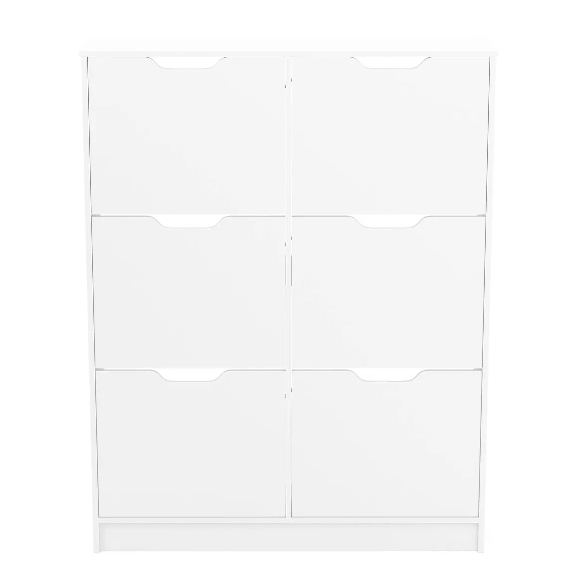 Schuhschrank SENA 6 Kippfächer 101 x 129 cm weiss