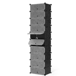 Schuhschrank Steckregal schwarz 10 Boxen