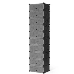Schuhschrank Steckregal schwarz 10 Boxen