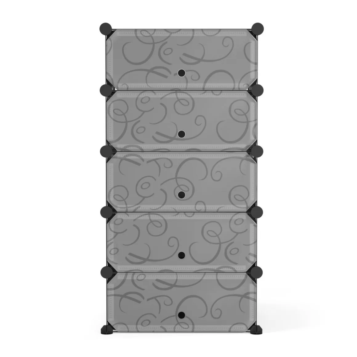 Schuhschrank Steckregal schwarz 5 Boxen