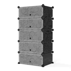 Schuhschrank Steckregal schwarz 5 Boxen