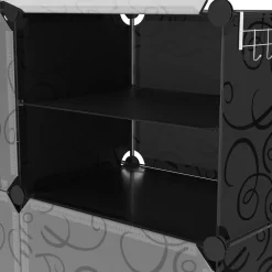 Schuhschrank Steckregal schwarz 6 Boxen
