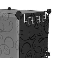 Schuhschrank Steckregal schwarz 6 Boxen