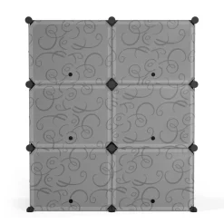 Schuhschrank Steckregal schwarz 6 Boxen