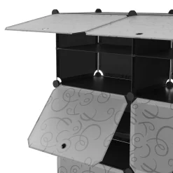 Schuhschrank Steckregal schwarz 6 Boxen