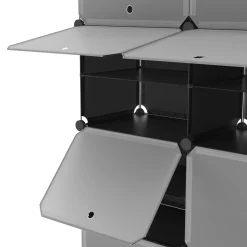 Schuhschrank Steckregal schwarz 8 Boxen