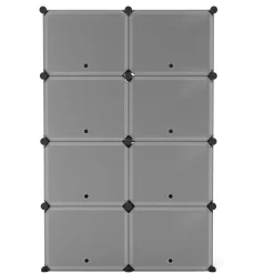 Schuhschrank Steckregal schwarz 8 Boxen
