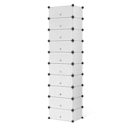 Schuhschrank Steckregal transparent 10 Boxen