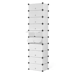 Schuhschrank Steckregal transparent 10 Boxen