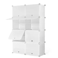 Schuhschrank Steckregal transparent 8 Boxen