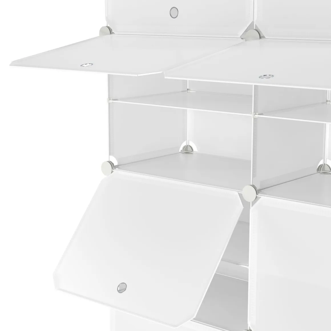 Schuhschrank Steckregal transparent 8 Boxen