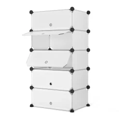 Schuhschrank Steckregal transparent 5 Boxen