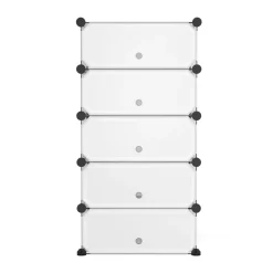 Schuhschrank Steckregal transparent 5 Boxen