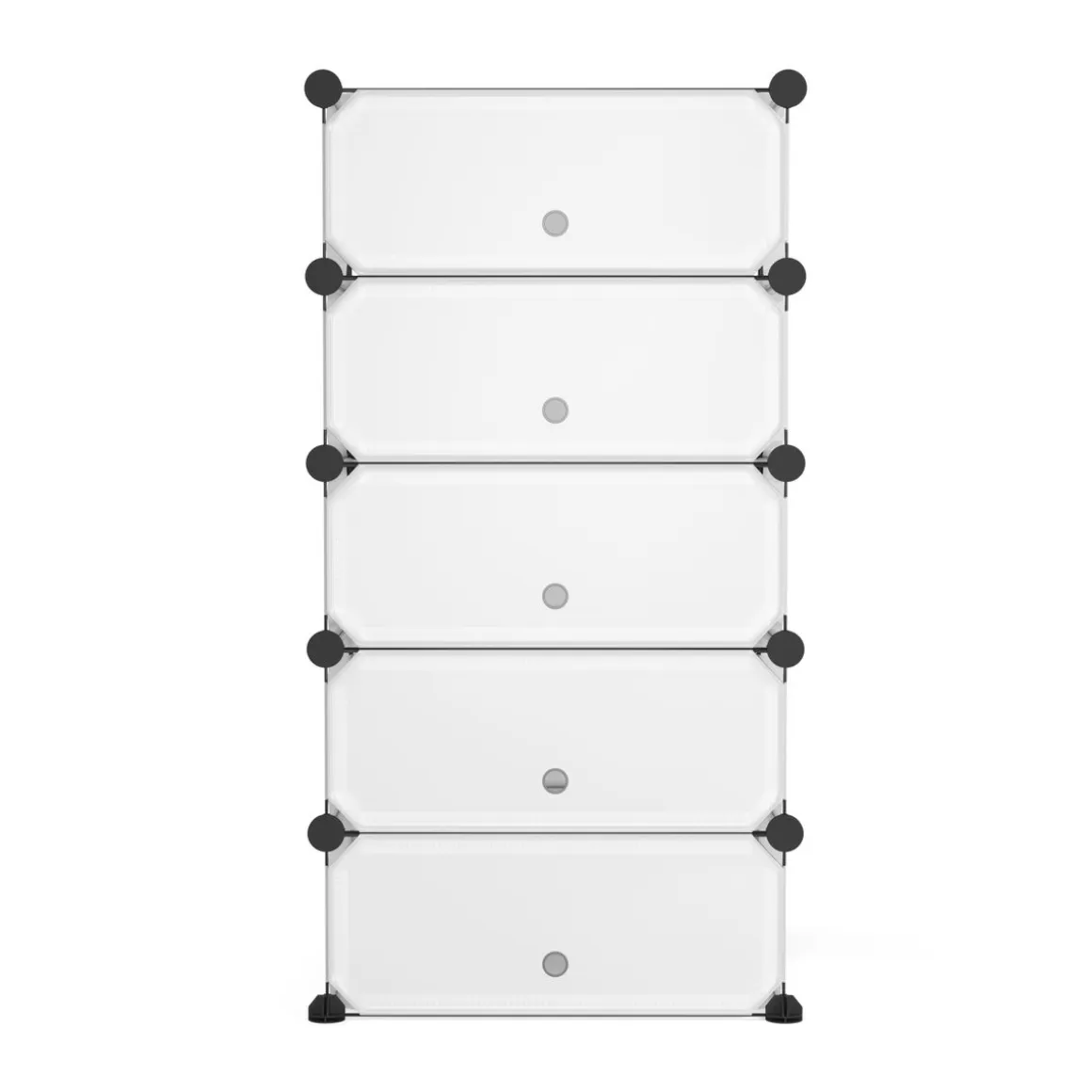Schuhschrank Steckregal transparent 5 Boxen