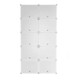 Schuhschrank Steckregal transparent 10 Boxen