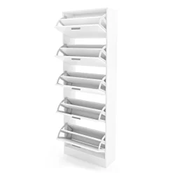 Schuhschrank 59 x 169 cm weiss
