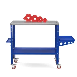Schweisstisch mit Rollen 128 x 55 x 88 cm blau