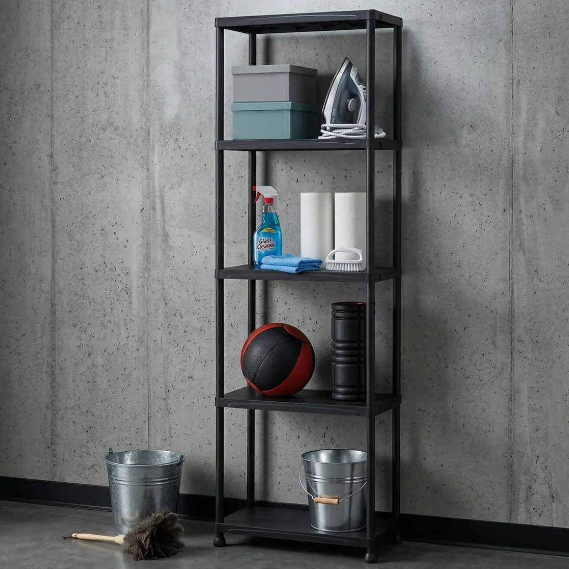 Schwerlastregal 2er Set schwarz 60 x 30 x 175 cm