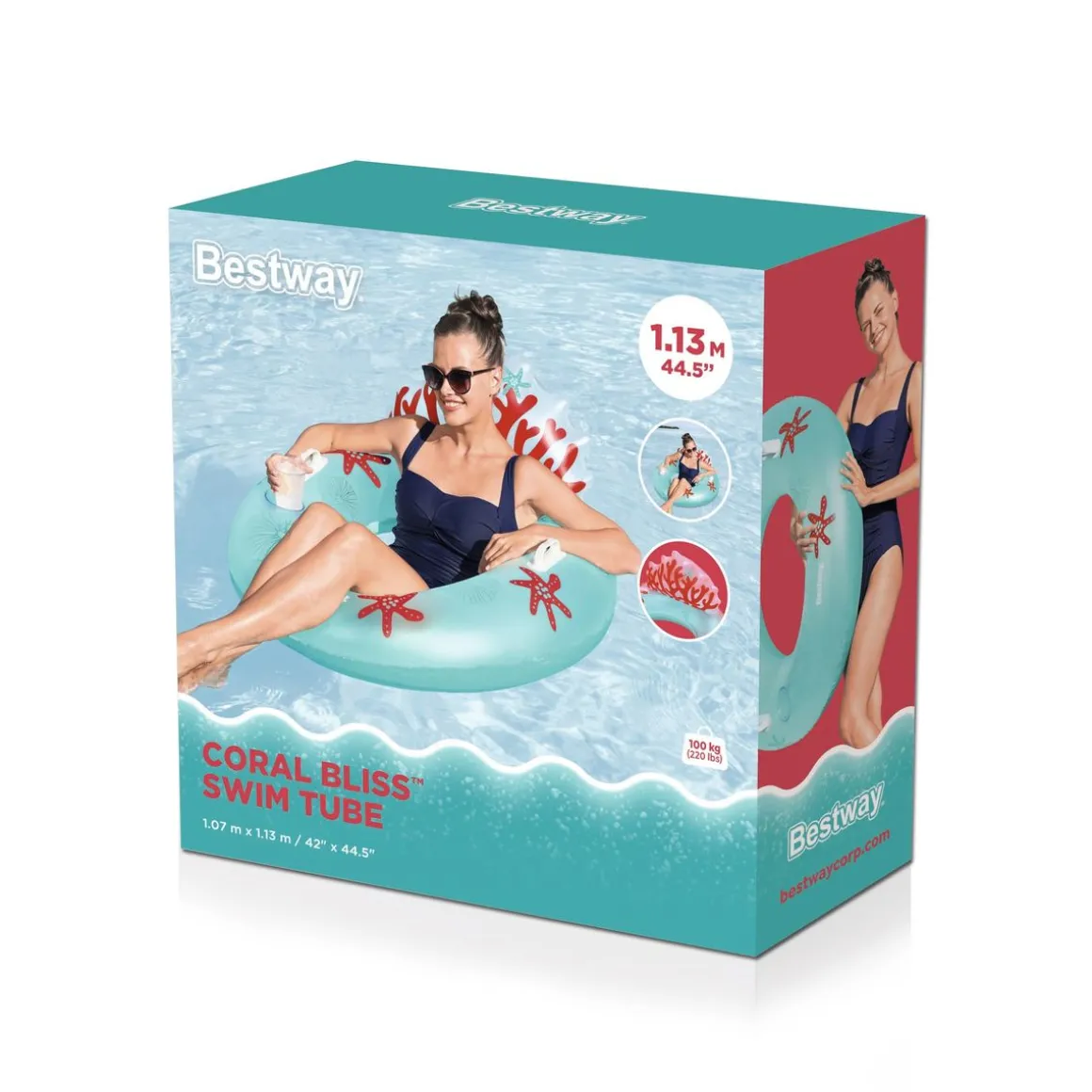 Schwimmring mit Rückenlehne Coral Bliss 97 cm