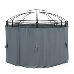 Seitenwände Gartenpavillon LED ROYAL rund grau