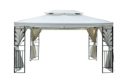 Seitenwände Gartenpavillon LAVEN 4 x 3 m beige