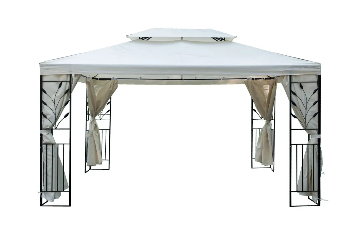 Seitenwände Gartenpavillon LAVEN 4 x 3 m beige