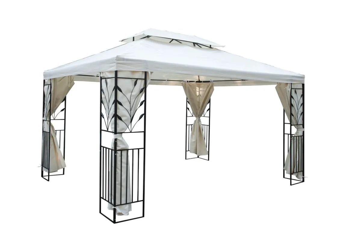 Seitenwände Gartenpavillon LAVEN 4 x 3 m beige