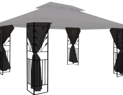 Seitenwände Gartenpavillon LAVEN 4 x 3 m anthrazit