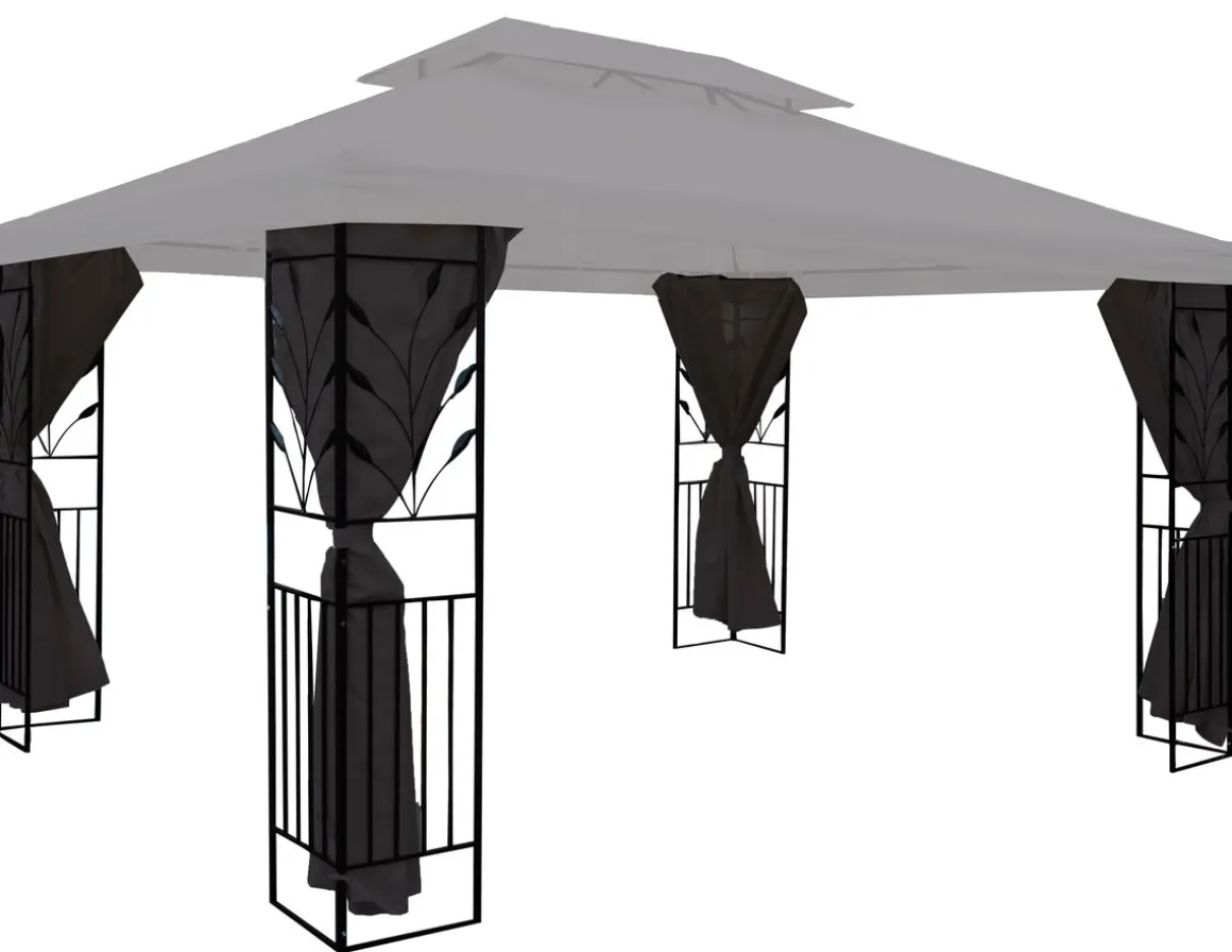 Seitenwände Gartenpavillon LAVEN 4 x 3 m anthrazit