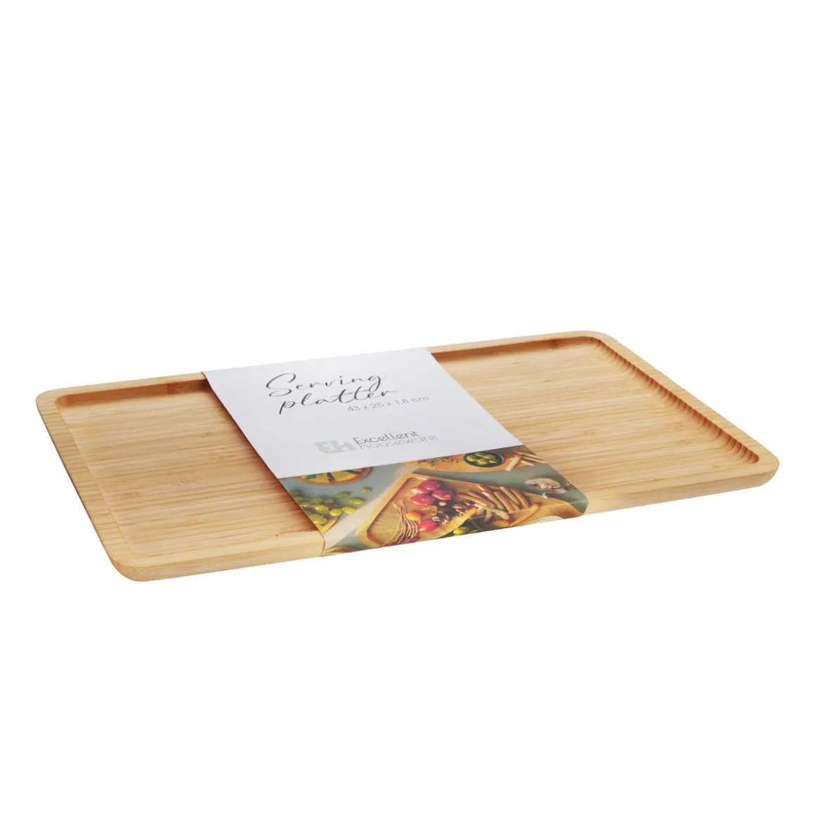 Servierplatte Bambus 43 x 25 cm natur