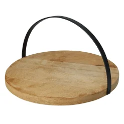 Servierplatte Holz rund 28 cm natur