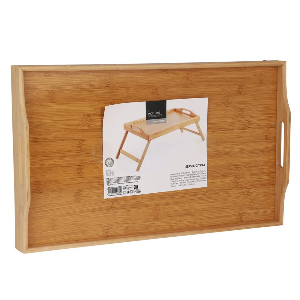 Serviertablett Bambus klappbar 50 x 30 cm