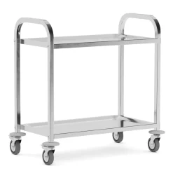 Servierwagen Edelstahl mit 2 Etagen