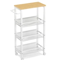 Servierwagen TARIN mit 4 Ablagen weiss
