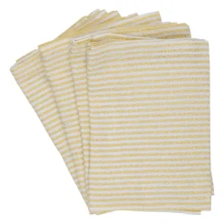Serviette gestreift 35 x 35 cm 4er Set gelb/weiss
