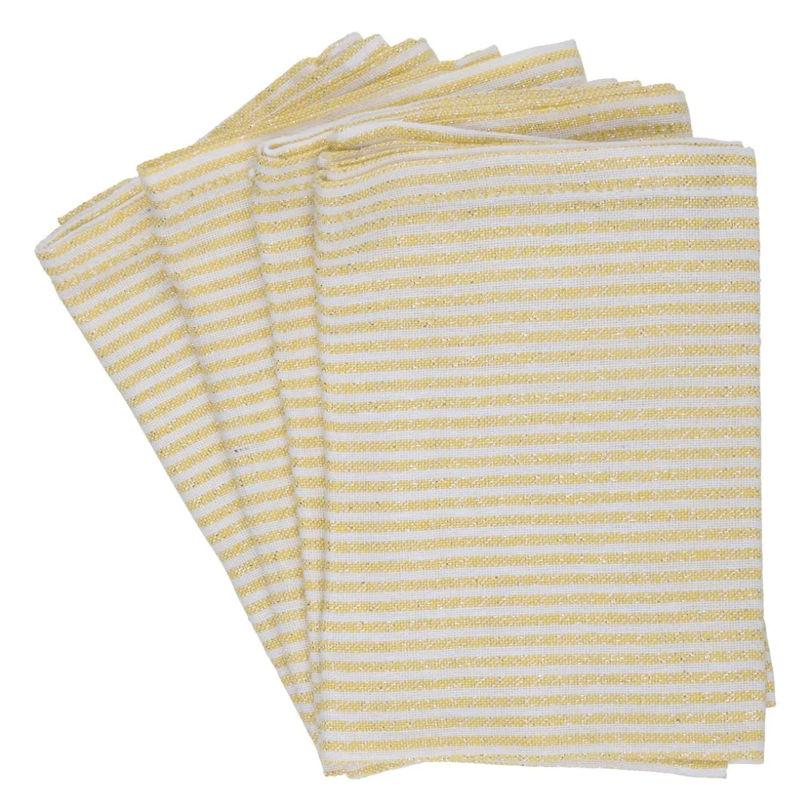 Serviette gestreift 35 x 35 cm 4er Set gelb/weiss