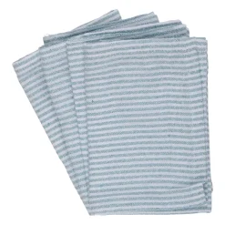 Serviette gestreift 35 x 35 cm 4er Set blau/weiss