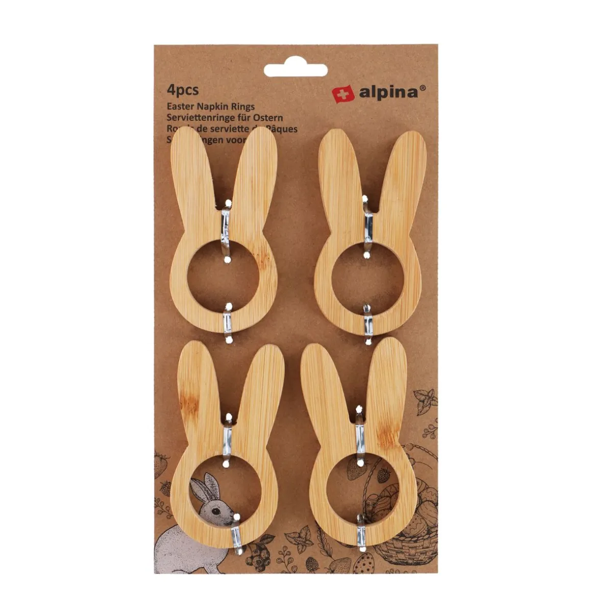 Serviettenring Ostern Bambus 4er Set
