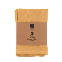 Serviette 35 x 35 cm 4er Set gelb
