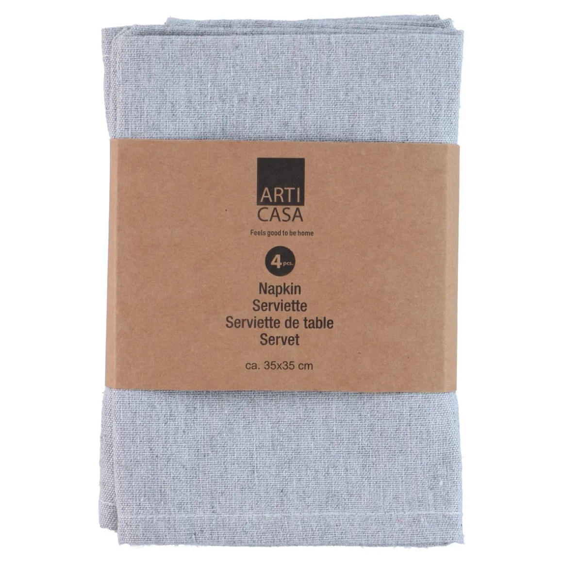Serviette 35 x 35 cm 4er Set grau